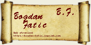 Bogdan Fatić vizit kartica